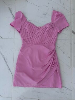 H&M Pink Short Pleated Strapless Cocktail Dress
 Size: Small